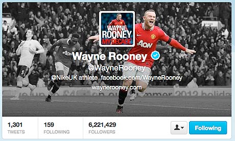 Wayne Rooneyn twitter sivu